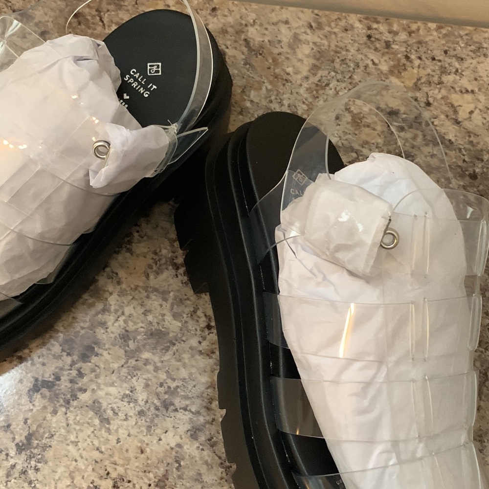 Transparent / Translucent Call It Spring Chunky Sandals - Picture 10 of 17